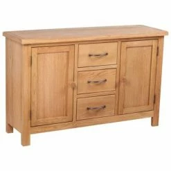 VidaXL Buffet avec 3 tiroirs 110 x 33,5 x 70 cm Bois de chêne massif