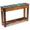 VidaXL Table console 120 x 30 x 76 cm Bois de récupération massif