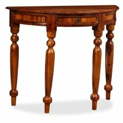 VidaXL Table console Bois solide de Sesham 90 x 40 x 76 cm Demi-ronde
