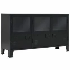 VidaXL Buffet Métal de style industriel 120 x 35 x 70 cm Noir