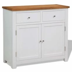 VidaXL Buffet 90 x 33,5 x 83 cm Bois de chêne massif