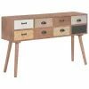 VidaXL Table console avec 8 tiroirs 120 x 30 x 76 cm Bois de pin massif