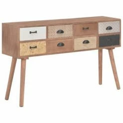 VidaXL Table console avec 8 tiroirs 120 x 30 x 76 cm Bois de pin massif
