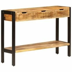 VidaXL Buffet avec 3 tiroirs 110x35x75 cm Bois de manguier massif