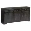 VidaXL Buffet Noir 160 x 40 x 80 cm Bois de manguier massif