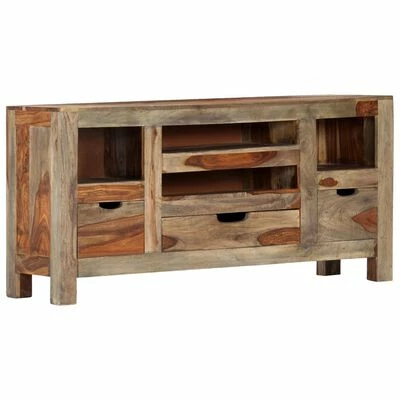 VidaXL Buffet Gris 100 x 30 x 50 cm Bois massif de Sesham 1 VidaXL Buffet Gris 100 x 30 x 50 cm Bois massif de Sesham