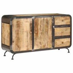 VidaXL Buffet 140 x 40 x 80 cm Bois de manguier massif