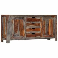 VidaXL Buffet Gris 160 x 40 x 75 cm Bois de Sesham massif