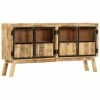 VidaXL Buffet Marron et noir 160x30x80 cm Bois de manguier solide brut