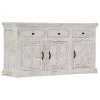 VidaXL Buffet Blanc 140 x 40 x 74 cm Bois de manguier massif