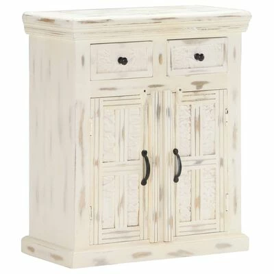 VidaXL Buffet Blanc 65 x 30 x 75 cm Bois de manguier massif 1 VidaXL Buffet Blanc 65 x 30 x 75 cm Bois de manguier massif