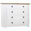 VidaXL Armoire latérale Blanc 80x40x73 cm Pin Assortiment Panama