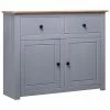 VidaXL Buffet Gris 93x40x80 cm Pin solide Assortiment Panama