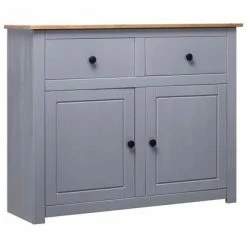 VidaXL Buffet Gris 93x40x80 cm Pin solide Assortiment Panama