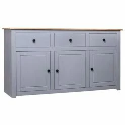 VidaXL Buffet Gris 135x40x80 cm Pin solide Assortiment Panama