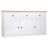 VidaXL Buffet Blanc 135x40x80 cm Pin solide Gamme Panama