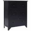 VidaXL Armoire latérale et 6 tiroirs Noir 60x30x75 cm Bois Paulownia