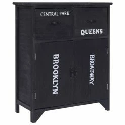 VidaXL Armoire latérale Noir 60x30x75 cm Bois de Paulownia