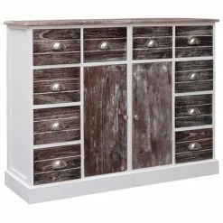 VidaXL Buffet avec 10 tiroirs Marron 113 x 30 x 79 cm Bois