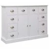 VidaXL Buffet avec 10 tiroirs Blanc 113 x 30 x 79 cm Bois