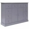 VidaXL Buffet avec 10 tiroirs Gris 113 x 30 x 79 cm Bois