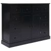 VidaXL Buffet avec 10 tiroirs Noir 113 x 30 x 79 cm Bois
