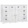 VidaXL Buffet avec 10 tiroirs Blanc 113 x 30 x 79 cm Bois