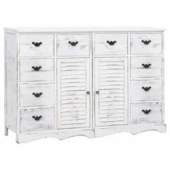 VidaXL Buffet avec 10 tiroirs Blanc 113 x 30 x 79 cm Bois