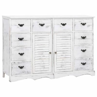 VidaXL Buffet avec 10 tiroirs Blanc 113 x 30 x 79 cm Bois 1 VidaXL Buffet avec 10 tiroirs Blanc 113 x 30 x 79 cm Bois