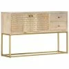 VidaXL Buffet Doré 120 x 30 x 75 cm Bois de manguier massif