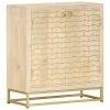 VidaXL Buffet Doré 60 x 30 x 70 cm Bois de manguier massif