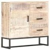VidaXL Buffet Blanc 73x30x75 cm Bois d'acacia massif