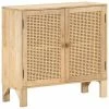 VidaXL Buffet 80x30x73 cm Bois de manguier massif et canne naturelle