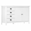 VidaXL Buffet Hill Range Blanc 130x40x80 cm Bois de pin solide