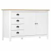 VidaXL Buffet Hill Range Blanc 130x40x80 cm Bois de pin solide