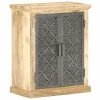 VidaXL Buffet avec portes en acier 60x35x75 cm Bois de manguier solide