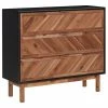 VidaXL Buffet 90x33,5x80 cm Bois d'acacia solide et MDF