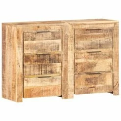 VidaXL Armoire à tiroirs 118x33x75 cm Bois de manguier massif