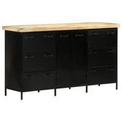 VidaXL Buffet 140x38x76 cm Bois de manguier brut