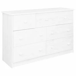 VidaXL Buffet 7 tiroirs Blanc 113x35x73 cm Bois de pin massif