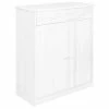 VidaXL Buffet 2 tiroirs Blanc 78x35x89 cm Bois de pin massif