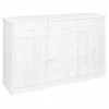 VidaXL Buffet 3 tiroirs Blanc 113x35x73 cm Bois de pin massif