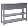 VidaXL Buffet Gris 108x30x76 cm Bois de Paulownia massif