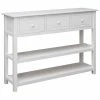 VidaXL Buffet Blanc 108x30x76 cm Bois de Paulownia massif