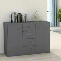 VidaXL Buffet Gris 88x30x65 cm Aggloméré -Buffets & bahuts Soldes image 1 800686