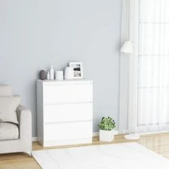 VidaXL Buffet Blanc 60x35x76 cm Bois d'ingénierie -Buffets & bahuts Soldes image 1 801382