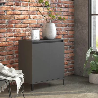 VidaXL Buffet Gris 60x35x70 cm Aggloméré 2 VidaXL Buffet Gris 60x35x70 cm Aggloméré – Image 2