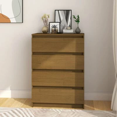 VidaXL Armoire d'appoint Marron miel 60x36x84 cm Bois de pin massif 2 VidaXL Armoire d'appoint Marron miel 60x36x84 cm Bois de pin massif – Image 2