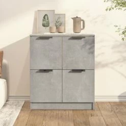 VidaXL Buffet Gris béton 60x30x70 cm Bois d'ingénierie 7 VidaXL Buffet Gris béton 60x30x70 cm Bois d'ingénierie -Buffets & bahuts Soldes image 1 811101