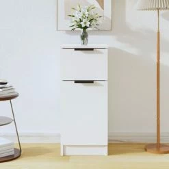 VidaXL Buffet Blanc brillant 30x30x70 cm Bois d'ingénierie -Buffets & bahuts Soldes image 1 811127